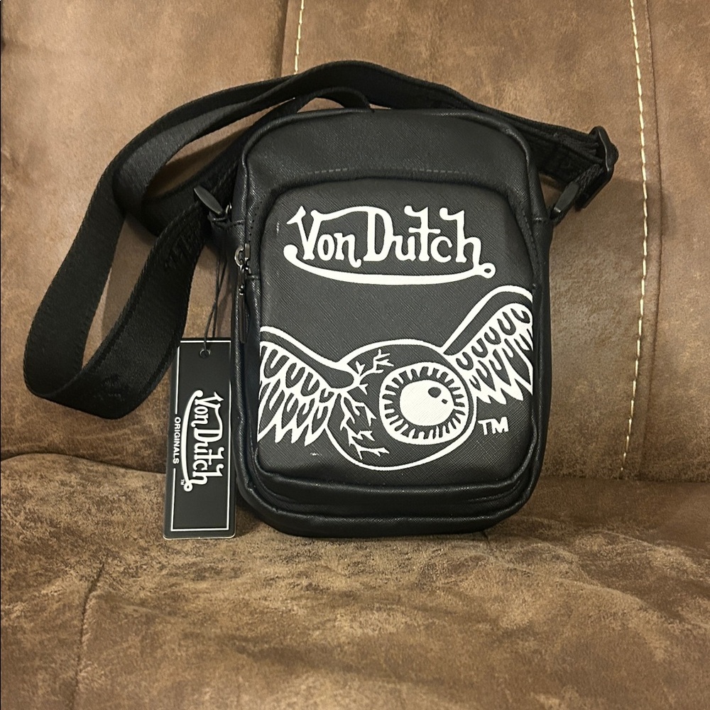 New Von Dutch Black Belt Bag with Logo